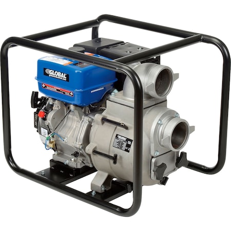 Global Industrial 14HP Portable Gasoline Trash Pump, 4 Intake/Outlet 761205